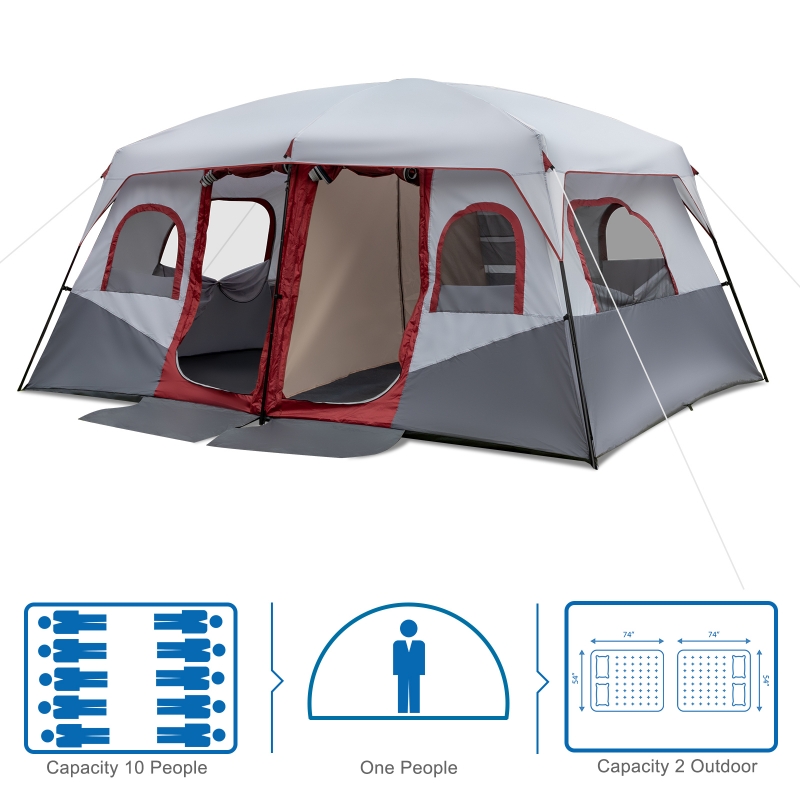 Zimtown 14 Person Family Tent Organizer for Camping Accessories Portable  Cabin Huge Tent with Carry Bag 